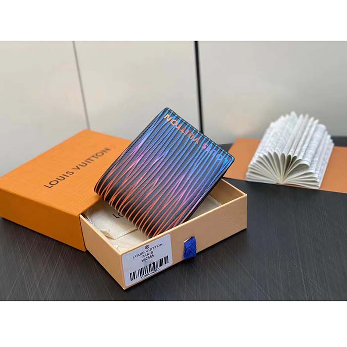 Louis Vuitton LV Unisex Slender Wallet Gradient Electric Sun Calf Leather Textile Lining
