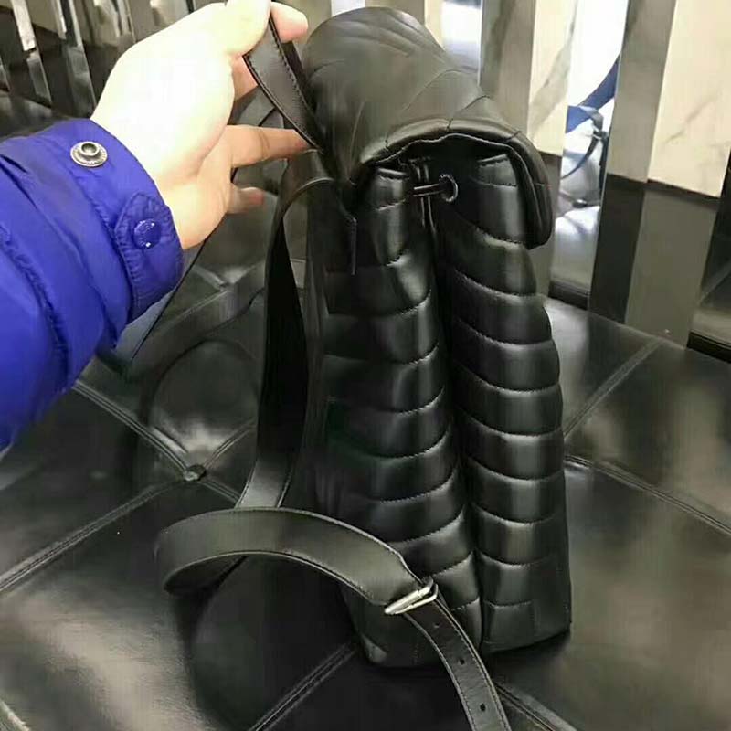 Saint Laurent YSL Women Medium Loulou Backpack Black Y Matelass