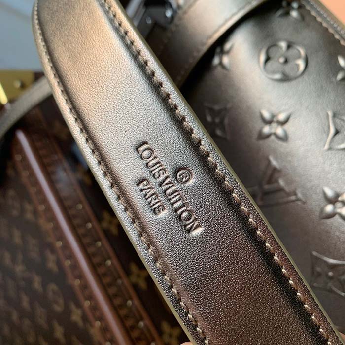 Louis Vuitton LV Unisex Side Trunk Handbag Light Gold Calfskin