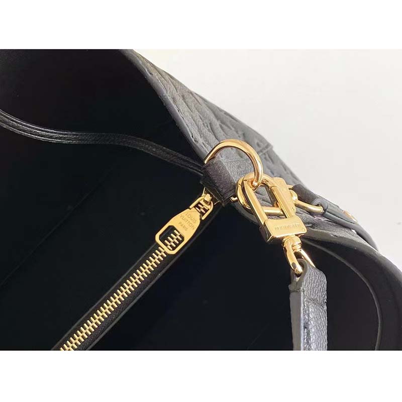 Louis Vuitton LV Women NéoNoé MM Bucket Black Embossed Monogram Empreinte Grained Cowhide