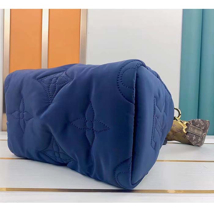 Louis Vuitton LV Women Pillow Speedy Bandoulière 25 Handbag Navy Blue Monogram Coated Canvas