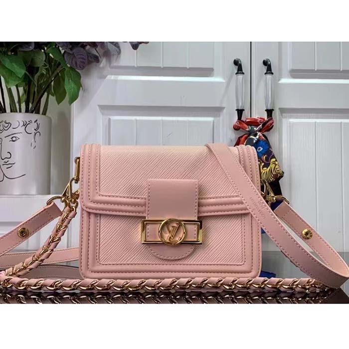 Louis Vuitton LV Women Mini Dauphine Handbag Pink Epi Grained Cowhide Leather