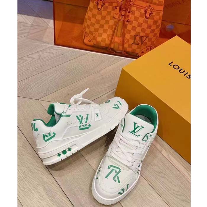 Louis Vuitton Unisex LV Trainer Sneaker Green Mix Sustainable Materials Recycled Polyester