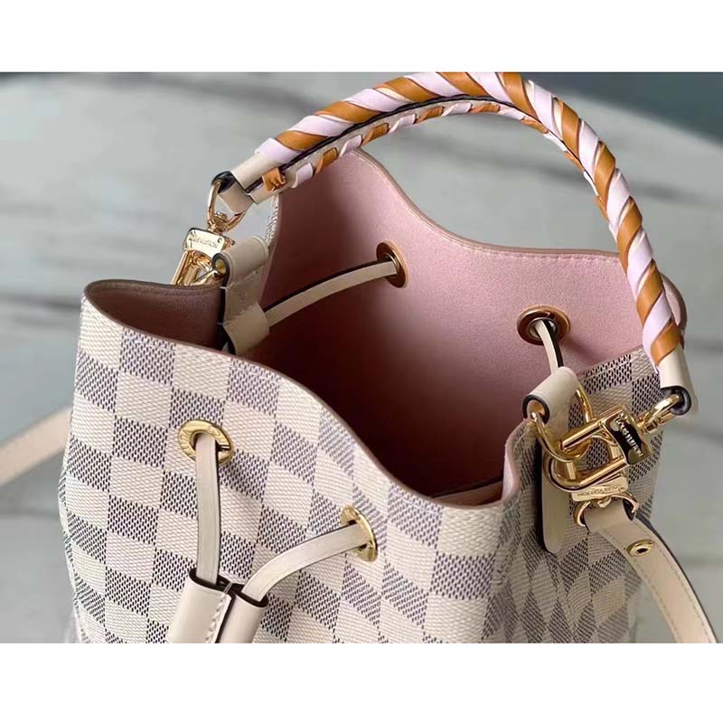 Louis Vuitton LV Women NéoNoé BB Bucket Bag Damier Azur Coated Canvas