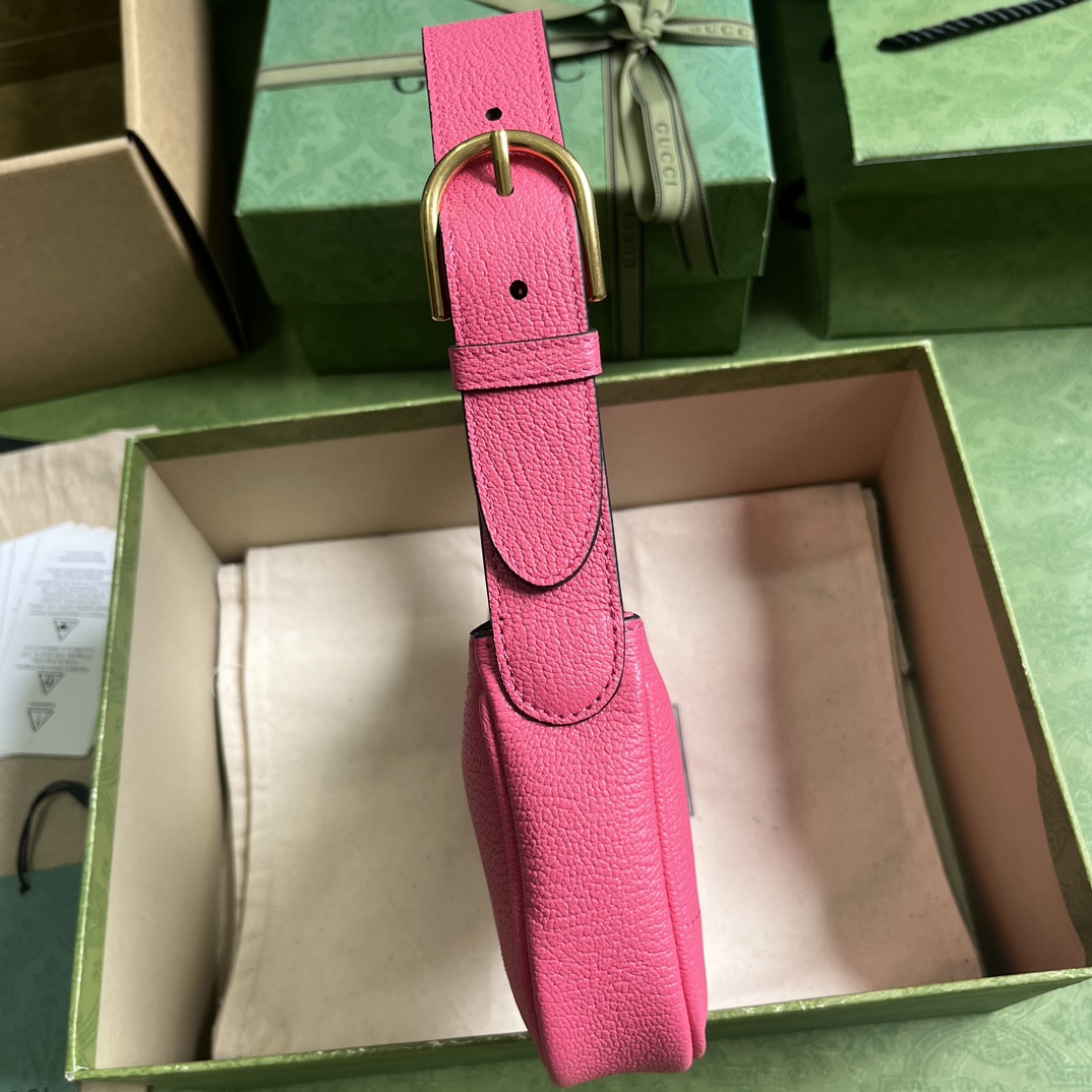 Gucci Women GG Aphrodite Mini Shoulder Bag Double G Pink Soft Leather