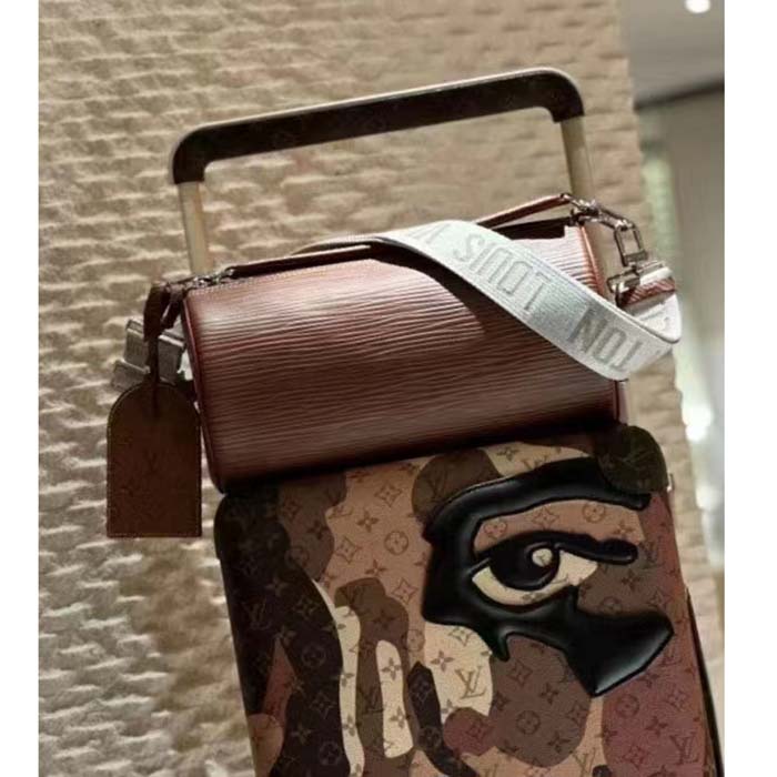 Louis Vuitton LV Unisex Soft Polochon MM Cognac Calf Leather Textile Lining