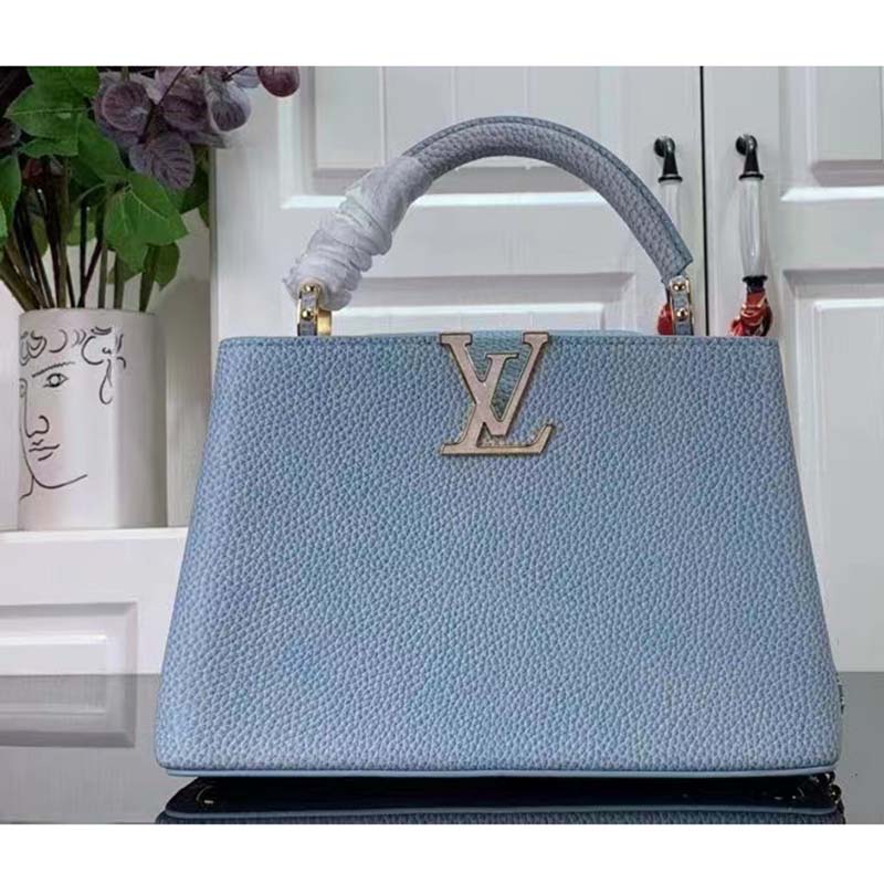 Louis Vuitton LV Women Capucines BB Handbag Lilas Purple Taurillon Leather Shimmery