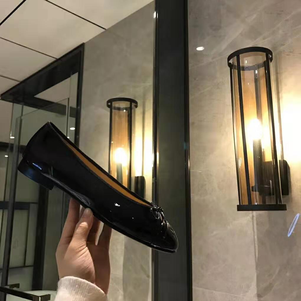 Chanel Women Ballerinas in Patent Calfskin Leather-Black