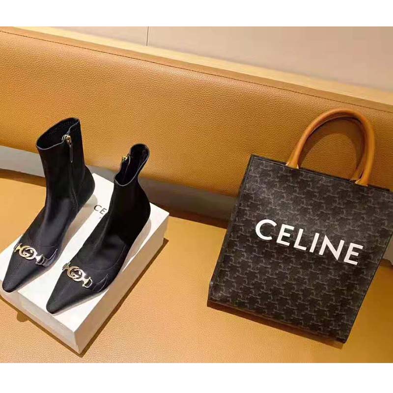 Gucci Women Gucci Zumi Mid-Heel Ankle Boot 7.7 cm Heel-Black