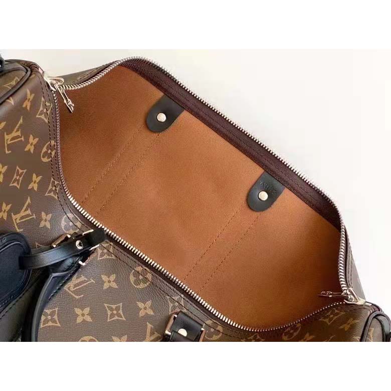 Louis Vuitton LV Unisex Keepall Bandoulière 45 Brown Coated Canvas Cowhide Leather