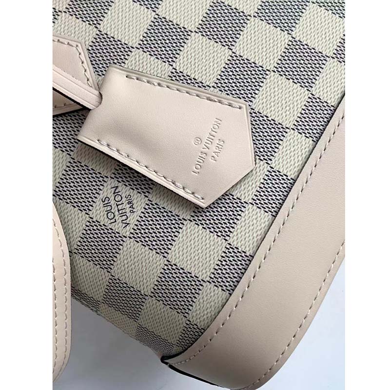 Louis Vuitton LV Women Alma BB Handbag Beige Damier Azur Coated Canvas