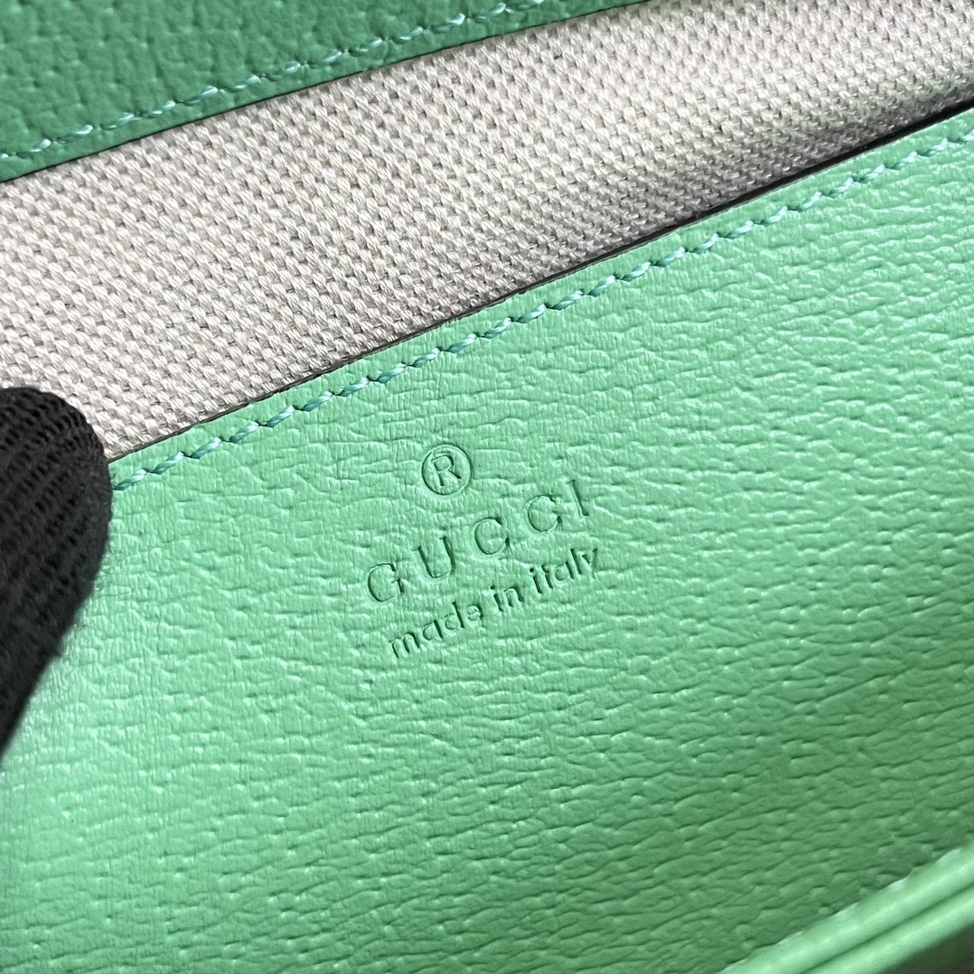 Gucci Women Ophidia Jumbo GG Small Shoulder Bag Beige Green Mint Canvas