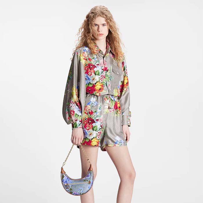 Louis Vuitton LV Women Loop Baguette Handbag Blue Coated Canvas