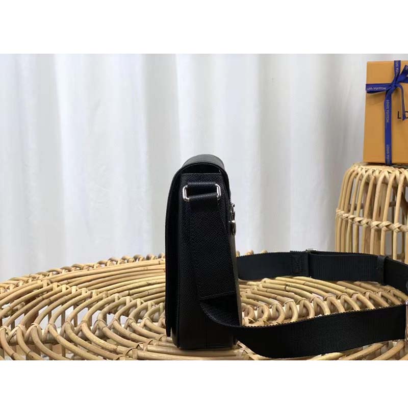 Louis Vuitton LV Men District PM Bag Black Taiga Cowhide Leather