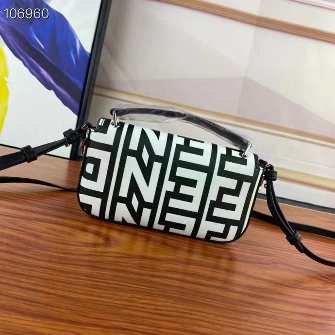 Fendi Women FF Baguette Phone Pouch Two-Tone Leather Fendi Roma Capsule Bag