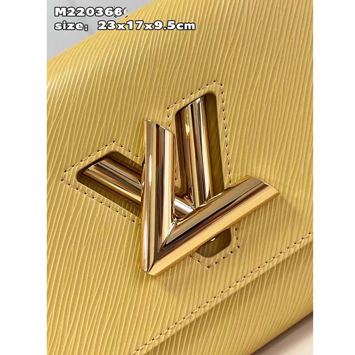 Louis Vuitton LV Women Twist MM Yellow Epi Grained Leather