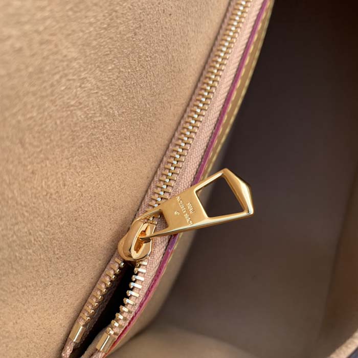 Louis Vuitton LV Women Diane Handbag Beige Brown Monogram Coated Canvas Shearling