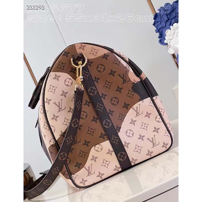 Louis Vuitton LV Unisex Keepall Bandoulière 45 Brown Monogram Coated Canvas Cowhide Leather