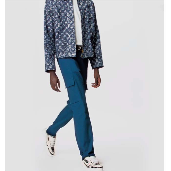 Louis Vuitton LV Unisex Trainer Sneaker Black Printed Calf Leather Rubber Outsole Monogram Flowers