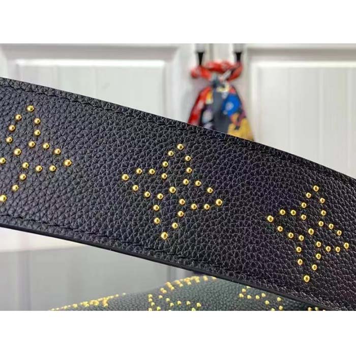 Louis Vuitton LV Women Nano Speedy Bag Black Monogram Empreinte Grained Cowhide Leather