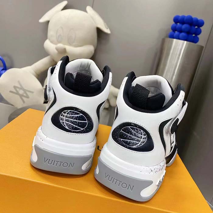Louis Vuitton LV Unisex Trainer 2.0 Sneaker Boot White Calf Leather Rubber Outsole