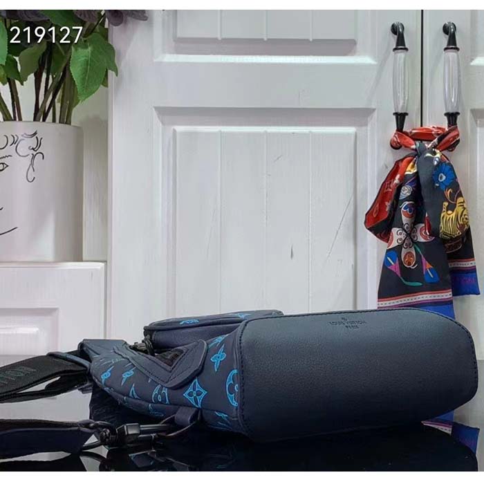 Louis Vuitton LV Unisex Duo Slingbag Navy River Blue Calf Leather