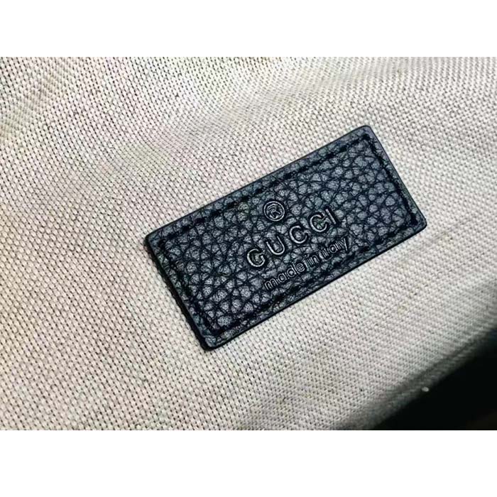 Gucci Unisex Jumbo GG Belt Bag Black Leather Zip Closure