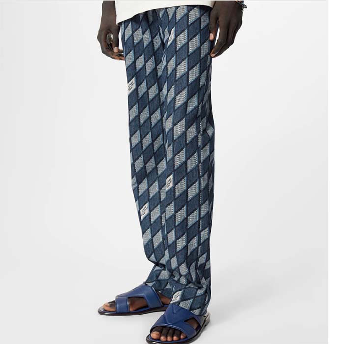 Louis Vuitton LV Unisex Oasis Mule Navy Blue Grained Calf Leather Rubber Outsole