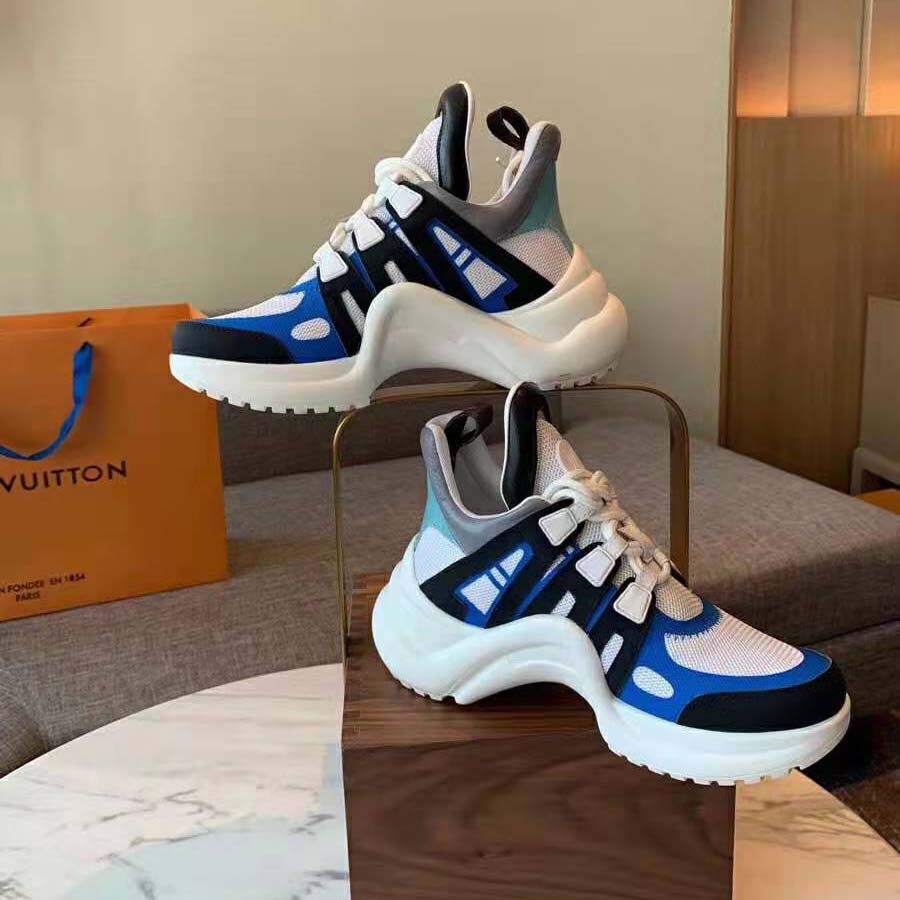 Louis Vuitton LV Unisex LV Archlight Sneaker in Calf Leather and Technical Fabric-Blue