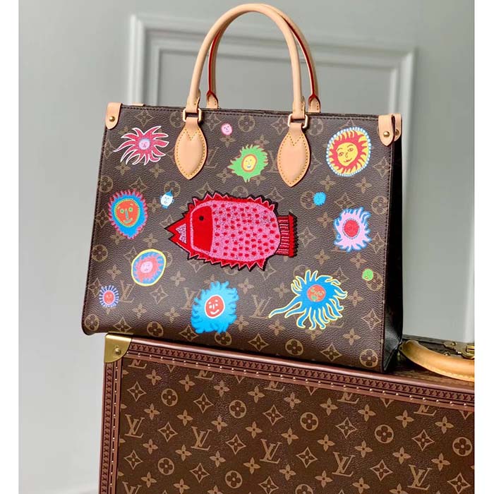 Louis Vuitton LV Women LV x YK OnTheGo MM Monogram Coated Canvas Faces Embroidery