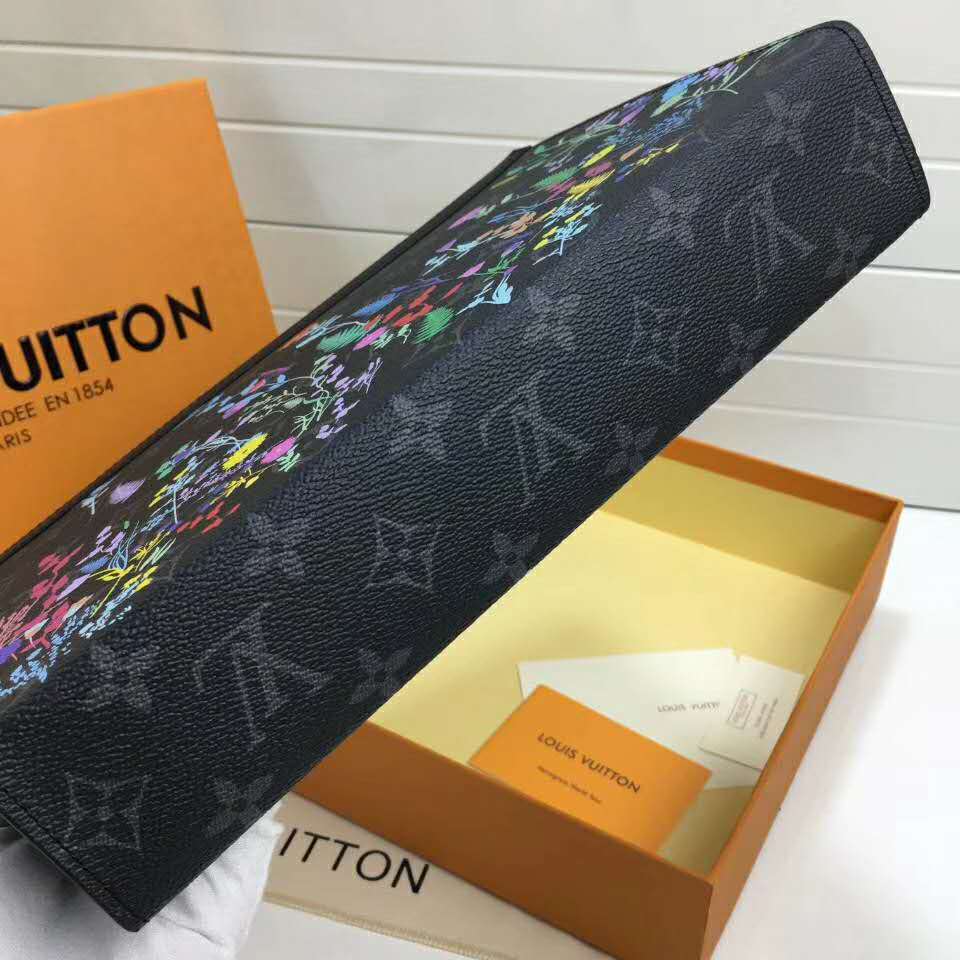 Louis Vuitton LV Unisex Pochette Voyage MM Bag in Monogram Eclipse Coated Canvas