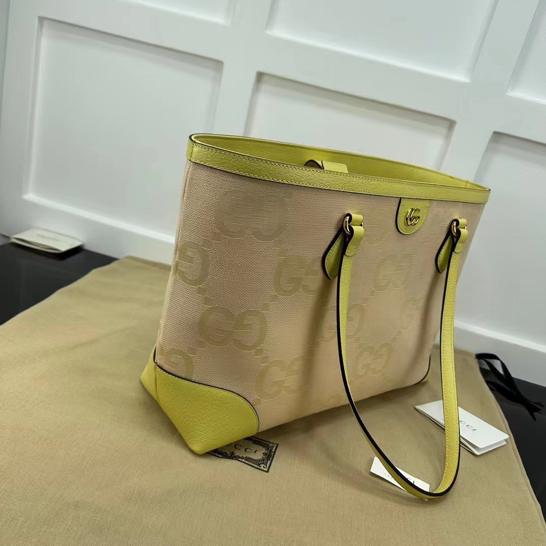 Gucci Unisex Ophidia Jumbo GG Medium Tote Beige Banana Double G