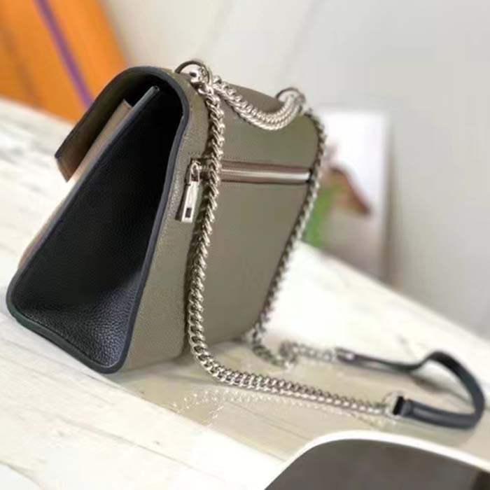 Louis Vuitton LV Women Mylockme Chain Bag Light Khaki Green Grained Calf Leather