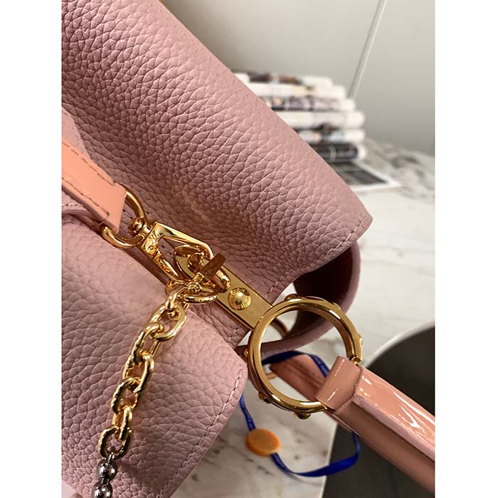 Louis Vuitton LV Women Capucines BB Handbag Pearly Pink Taurillon Leather