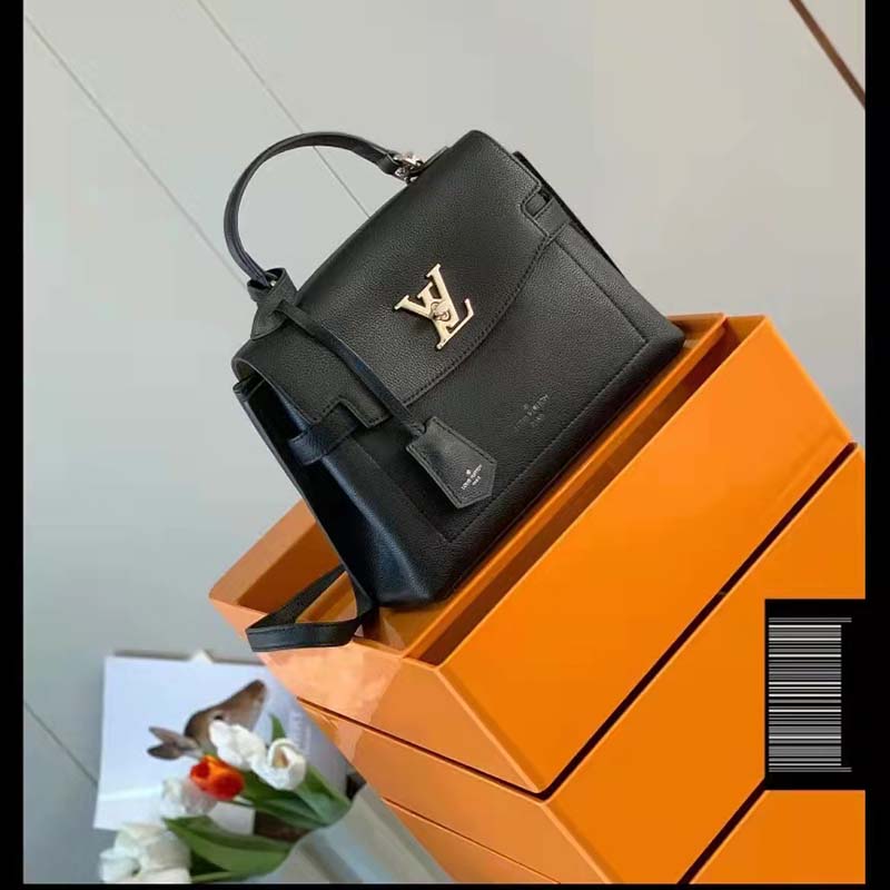 Louis Vuitton LV Women Lockme Ever BB Handbag Black Soft Calfskin