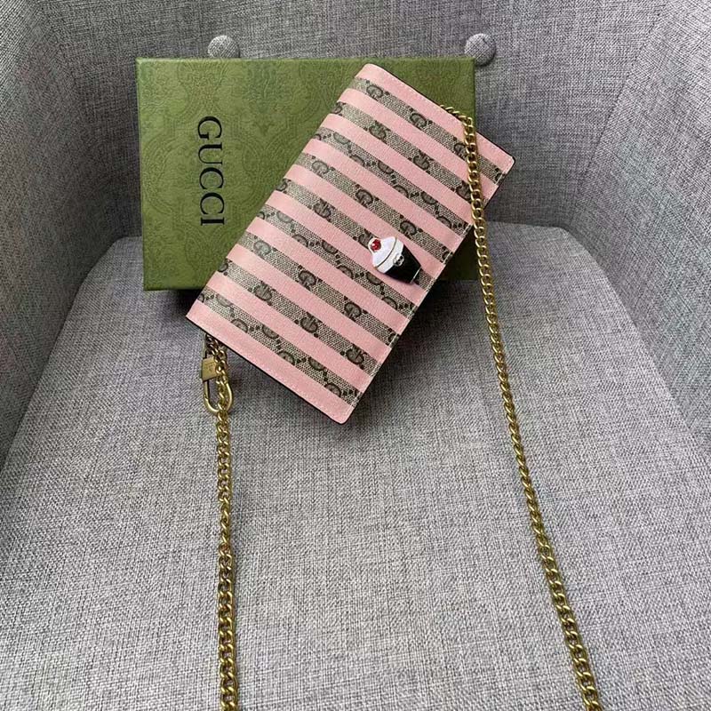 Gucci Women Double G Mini Bag Enamel Ice Cream GG Supreme Canvas