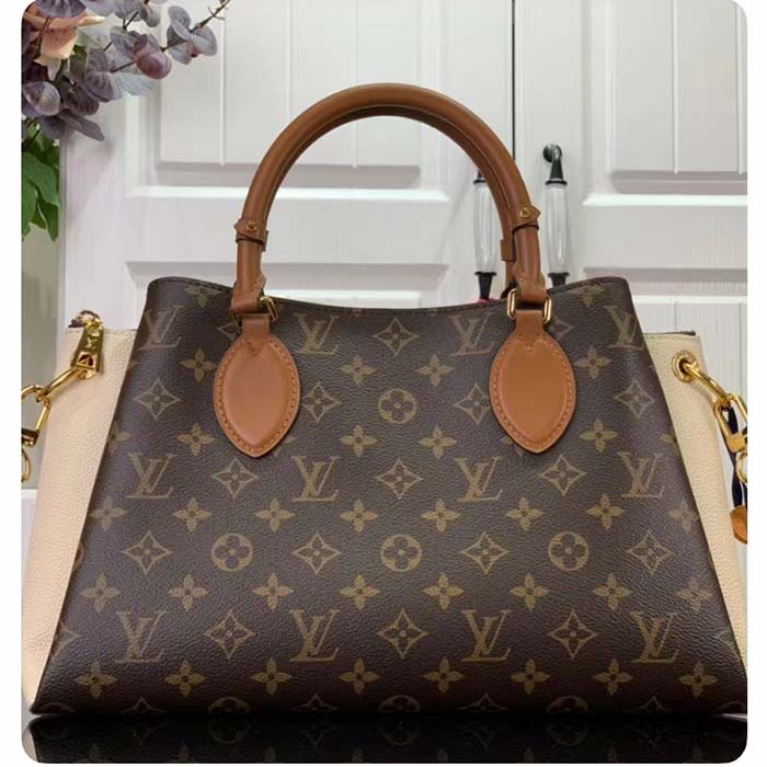 Louis Vuitton LV Women Vendôme MM Cream Monogram Coated Canvas Cowhide Leather