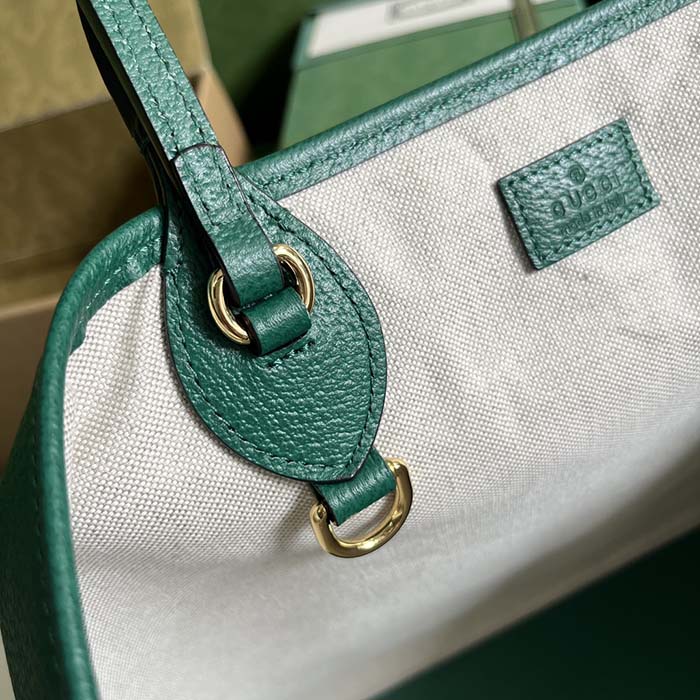 Gucci Unisex GG Ophidia Medium Tote Bag Green Leather Double G