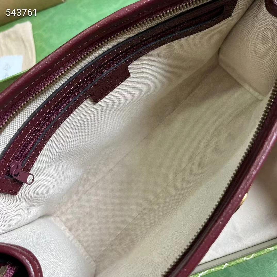 Gucci Unisex Mini GG Canvas Pouch Burgundy Quilted Beige Ebony Supreme