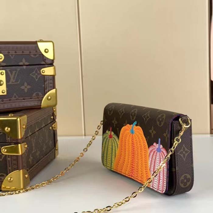 Louis Vuitton Women LV x YK Félicie Pochette Monogram Coated Canvas Pumpkin Print
