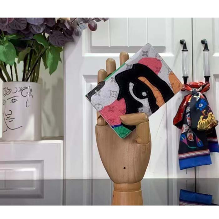 Louis Vuitton LV Unisex Pocket Organizer Multicolor Monogram Coated Canvas Cowhide Leather