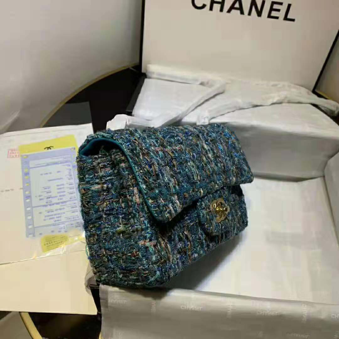 Chanel Women Mini Flap Bag in Tweeds & Fabrics-Blue