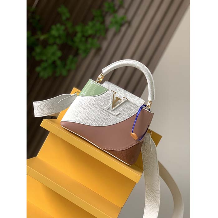 Louis Vuitton LV Women Capucines Mini Handbag Taurillon Patent Leather Smooth Calfskin