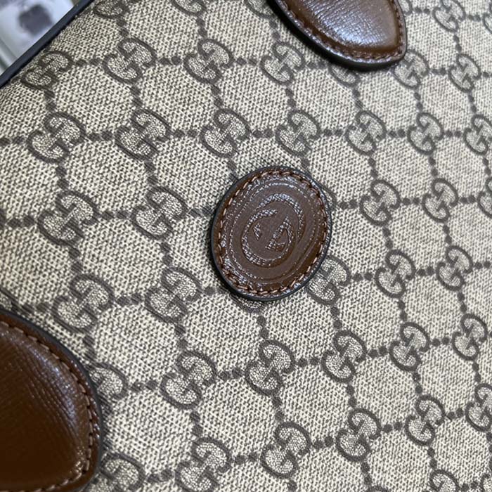 Gucci Unisex Business Case Interlocking G Beige Ebony GG Supreme Canvas