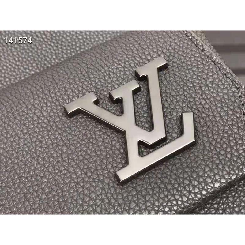 Louis Vuitton LV Unisex Aerogram Backpack Black Grained Calf Cowhide Leather