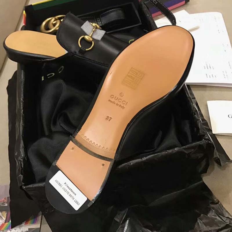 Gucci Unisex Princetown Leather Slipper-Black