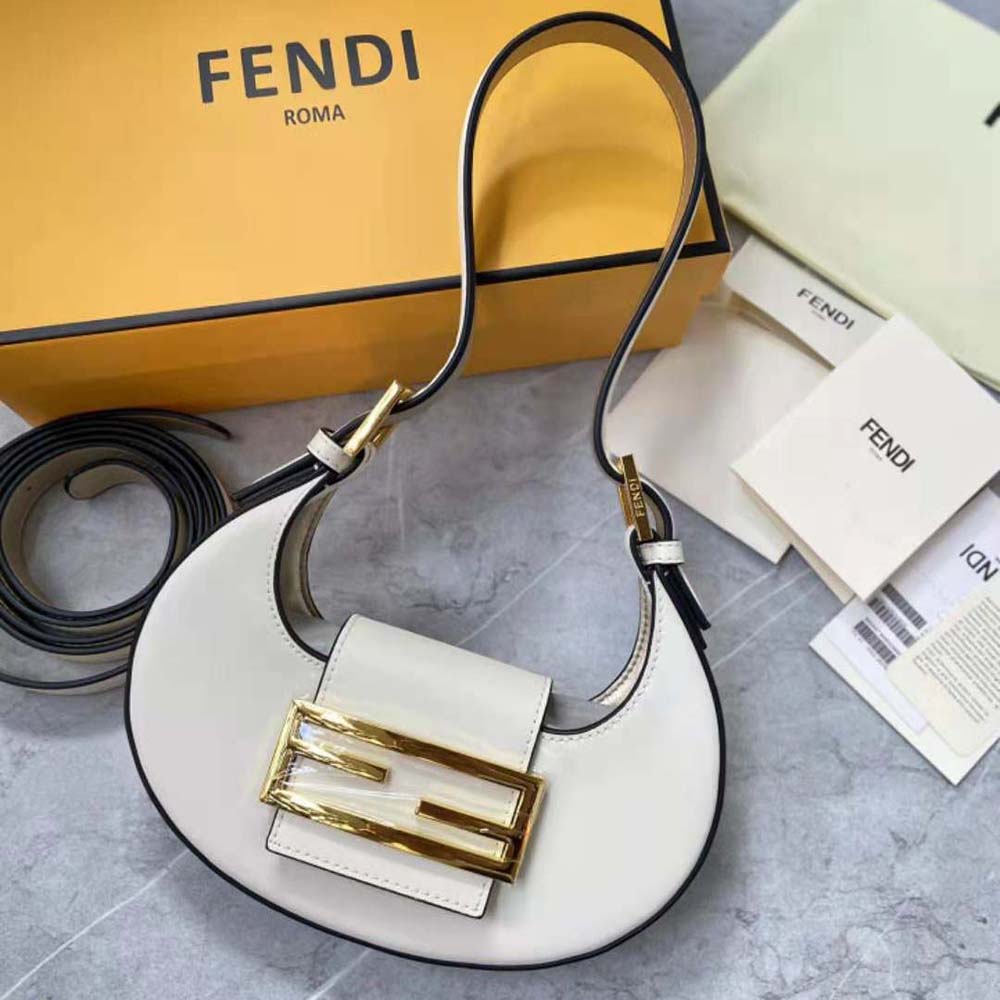 Fendi Women Cookie White Leather Mini Bag