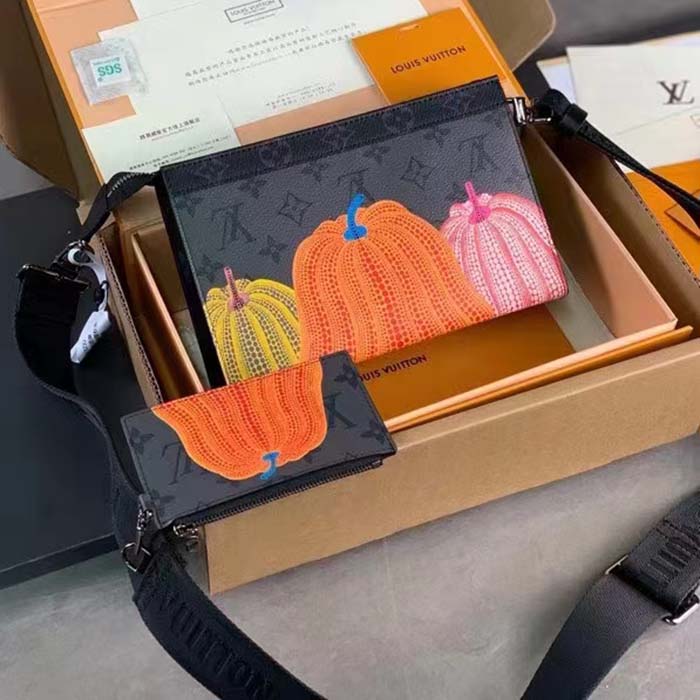 Louis Vuitton LV Unisex LV x YK Gaston Wearable Wallet Monogram Eclipse Reverse Coated Canvas