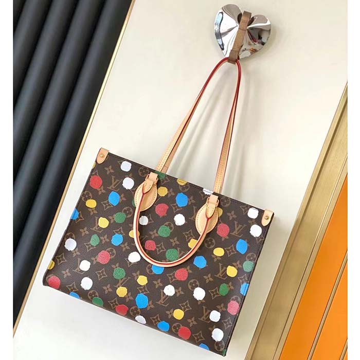 Louis Vuitton Unisex LVxYK OnTheGo MM Monogram Coated Canvas 3D Painted Dots Print
