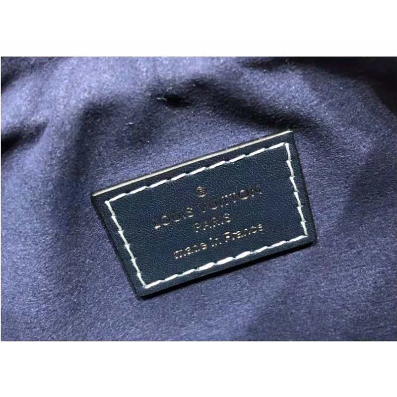 Louis Vuitton LV Women Half-Moon Loop Baguette Handbag Navy Blue Denim Jacquard